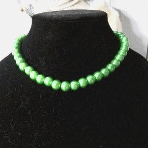 Beautiful Green Faux Peals with extender and lobster clasp